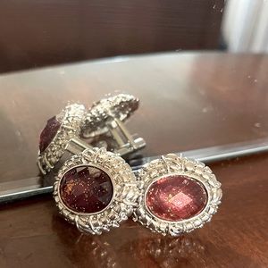 Silver and Cherry Cuff Links